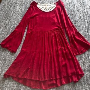Red long sleeve dress
